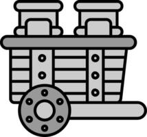 Wagen Linie gefüllt Graustufen Symbol vektor