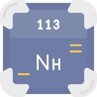 nihonium platt ljus ikon vektor