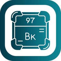 Berkelium Glyphe Gradient runden Ecke Symbol vektor