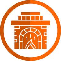 Kamin Glyphe Orange Kreis Symbol vektor