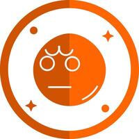 wütend Glyphe Orange Kreis Symbol vektor
