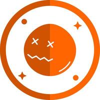 död- glyf orange cirkel ikon vektor