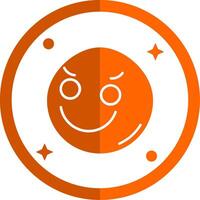 avundas glyf orange cirkel ikon vektor