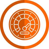 Tachometer Glyphe Orange Kreis Symbol vektor