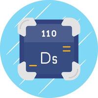 darmstadtium platt blå cirkel ikon vektor