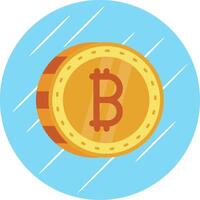 bitcoin platt blå cirkel ikon vektor