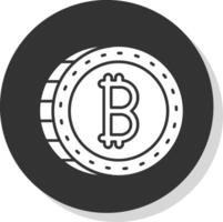 bitcoin glyf grå cirkel ikon vektor