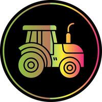 traktor glyf på grund av Färg ikon vektor