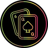 Poker Linie Gradient fällig Farbe Symbol vektor