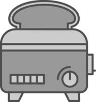 Toaster Linie gefüllt Graustufen Symbol vektor