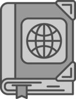 atlas linje fylld gråskale ikon vektor