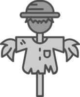 scarecrow linje fylld gråskale ikon vektor