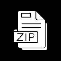 Zip-Glyphe invertiertes Symbol vektor