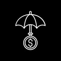 Umgekehrtes Symbol für Regenschirmlinie vektor