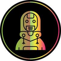 Roboter Glyphe fällig Farbe Symbol vektor