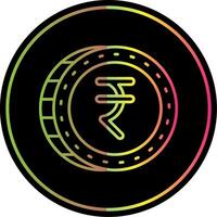 Rupee Linie Gradient fällig Farbe Symbol vektor