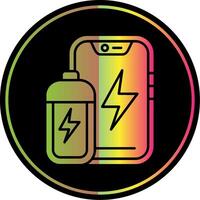 batteri glyf på grund av Färg ikon vektor