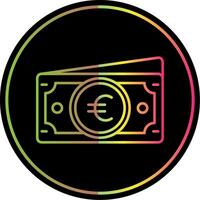 euro linje lutning på grund av Färg ikon vektor