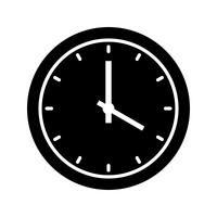 Uhr Glyphe Schwarze Ikone vektor