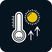 Thermometer-Glyphe zweifarbiges Symbol vektor