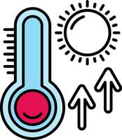 Thermometer gefüllt Hälfte Schnitt Symbol vektor