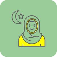 muslim fylld gul ikon vektor