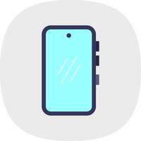 smartphone platt kurva ikon vektor