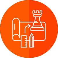 strategi linje röd cirkel ikon vektor