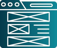 Layout Glyphe Gradient runden Ecke Symbol vektor