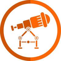 teleskop glyf orange cirkel ikon vektor