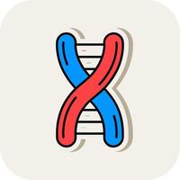 DNA Linie gefüllt Weiß Schatten Symbol vektor