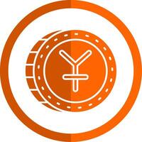 Yuan Glyphe Orange Kreis Symbol vektor