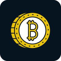 Bitcoin glyph två färgikon vektor