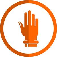 Hand Glyphe Orange Kreis Symbol vektor