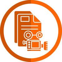 Video Glyphe Orange Kreis Symbol vektor