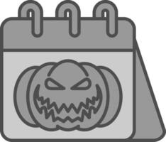 Halloween Linie gefüllt Graustufen Symbol vektor