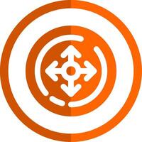 Bewegung Glyphe Orange Kreis Symbol vektor