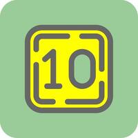 zehn gefüllt Gelb Symbol vektor