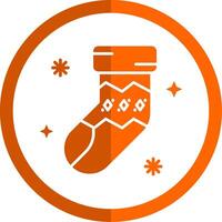 Socke Glyphe Orange Kreis Symbol vektor