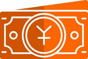 yuan glyf orange cirkel ikon vektor