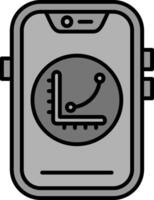 Graph Linie gefüllt Graustufen Symbol vektor