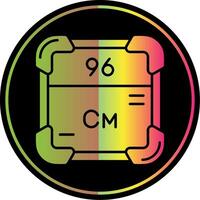 curium glyf på grund av Färg ikon vektor