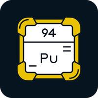 Plutonium Glyphe zwei Farbe Symbol vektor