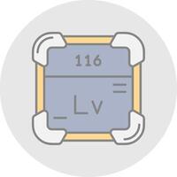 Livermorium Linie gefüllt Licht Kreis Symbol vektor