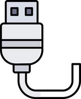 USB gefüllt Hälfte Schnitt Symbol vektor