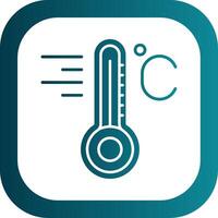 Temperatur Glyphe Gradient runden Ecke Symbol vektor