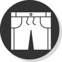 kurze Hose Glyphe grau Kreis Symbol vektor