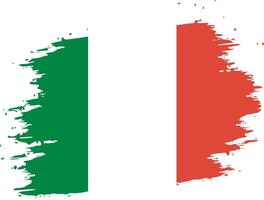 Flagge von Italien, Bürste Schlaganfall Hintergrund vektor