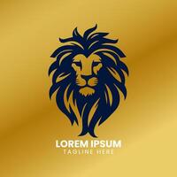 lejon guld logotyp design vektor mall