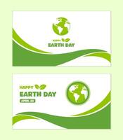 jord dag design mall. enkel rena bakgrund med grön vinka former. för grafik, flygblad, täcker, kort, och banderoller. eco begrepp. vektor illustrationer